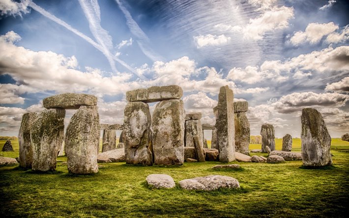 Stonehenge, en Grande-Bretagne, monument pr&#233;historique, dans le Wiltshire, en Angleterre, point de rep&#232;re