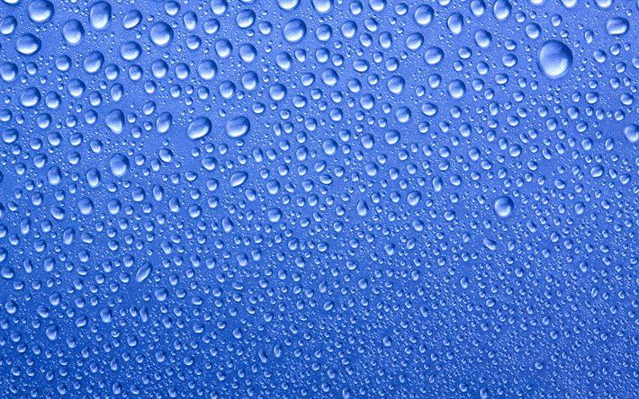水滴がガラス, 青色の背景, マクロ, 水滴, 水背景, 落質感, 水, 下にブルーの背景, 水滴の質感