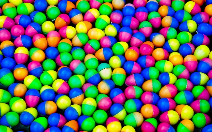 coloridos huevos de pl&#225;stico, 4k, huevos de texturas, de colores huevos, huevos de pascua fondos, fondos de colores