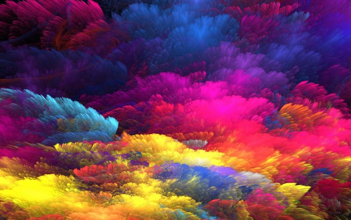 Download wallpapers colorful smoke, abstract art, macro, bokeh ...