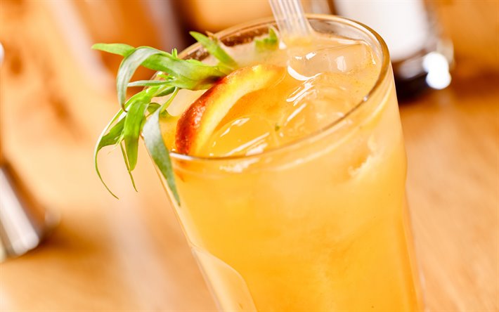 Orange Mai Tai Cocktail, bokeh, glas med dricka, drinkar, Mai Tai Cocktail, Mai Tai, Glas med Mai Tai