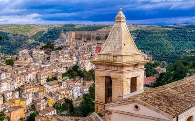 Ragusa, ancient city, Ragusa Cathedral, Roman Catholic cathedral, Ragusa cityscape, Sicily, Italy