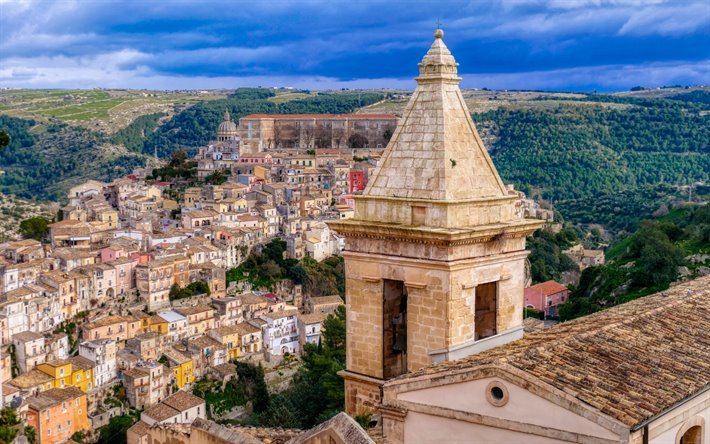 Ragusa, la vieille ville, Cath&#233;drale, cath&#233;drale Catholique Romaine, paysage urbain, Sicile, Italie