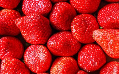 ripe strawberry, macro, strawberries, red berries, strawberry background, berries, ripe berries, ripe strawberries