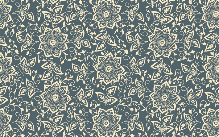 retro texture, flower seamless pattern, floral background, flowers