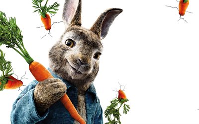 4k, Peter Rabbit, 3d-animation, 2018 movie, poster