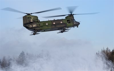 Boeing CH-47 Chinook, militari Canadesi elicottero da trasporto militare, elicottero, Esercito Canadese, Canadian Air Force, elicottero con gli sci