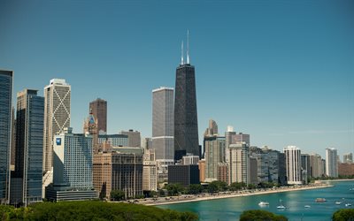 Willis Tower, Sears Tower, Chicago, skyskrapor, stadsbilden, modern arkitektur, h&#246;ga hus, business center, Illinois, USA