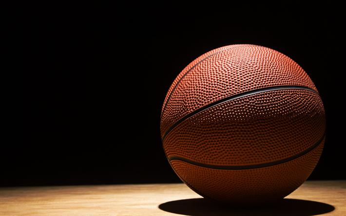 basket boll, svart bakgrund, basket begrepp, spel, boll, basket
