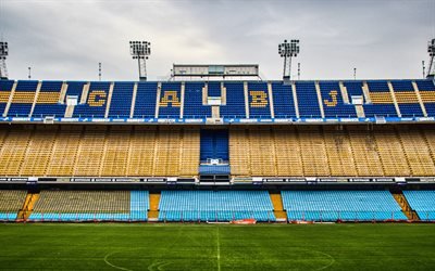 4k, Bombonera, empty stadium, Boca Juniors Stadium, soccer, Esporte Bombonera, football stadium, Argentine stadiums, Boca Juniors arena, Argentina