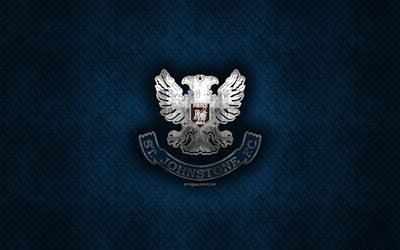 St Johnstone FC, Scottish football club, blue metal texture, metal logo, emblem, Perth, Scotland, Scottish Premiership, creative art, football