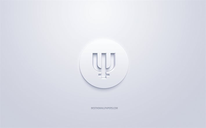 Primecoin شعار, 3d شعار الأبيض, الفن 3d, خلفية بيضاء, cryptocurrency, Primecoin, المفاهيم المالية, الأعمال, Primecoin شعار 3d