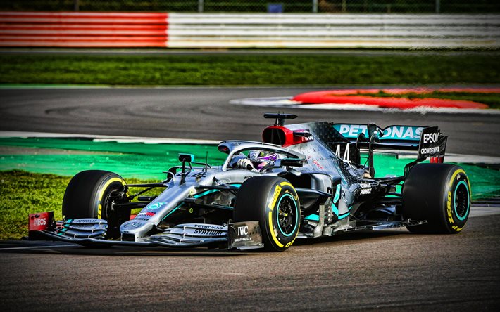 Mercedes-AMG F1 W11 EQ Performance, 4k, Lewis Hamilton, 2020 F1 cars, studio, Formula 1, Mercedes-AMG Petronas Motorsport, new W11, F1, Mercedes-AMG F1 2020, F1 cars, Mercedes-AMG F1 W11 EQ Performance on track