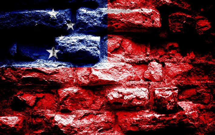Samoa drapeau grunge texture de brique, le Drapeau des Samoa, drapeau sur le mur de brique, le Samoa, les drapeaux des pays d&#39;Oc&#233;anie