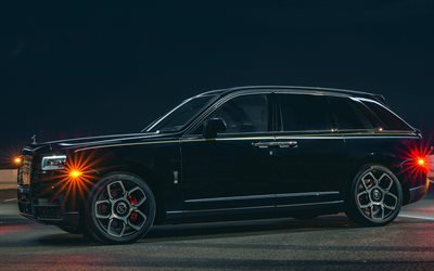 Rolls-Royce Cullinan Noir Badge, 4k, voitures de luxe, 2020 voitures, Vus, 2020 Rolls-Royce Cullinan, Rolls-Royce