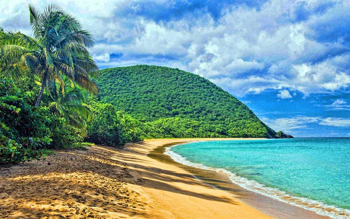 oceano, HDR, tropicale, paradiso, spiaggia, mare, estate, viaggi