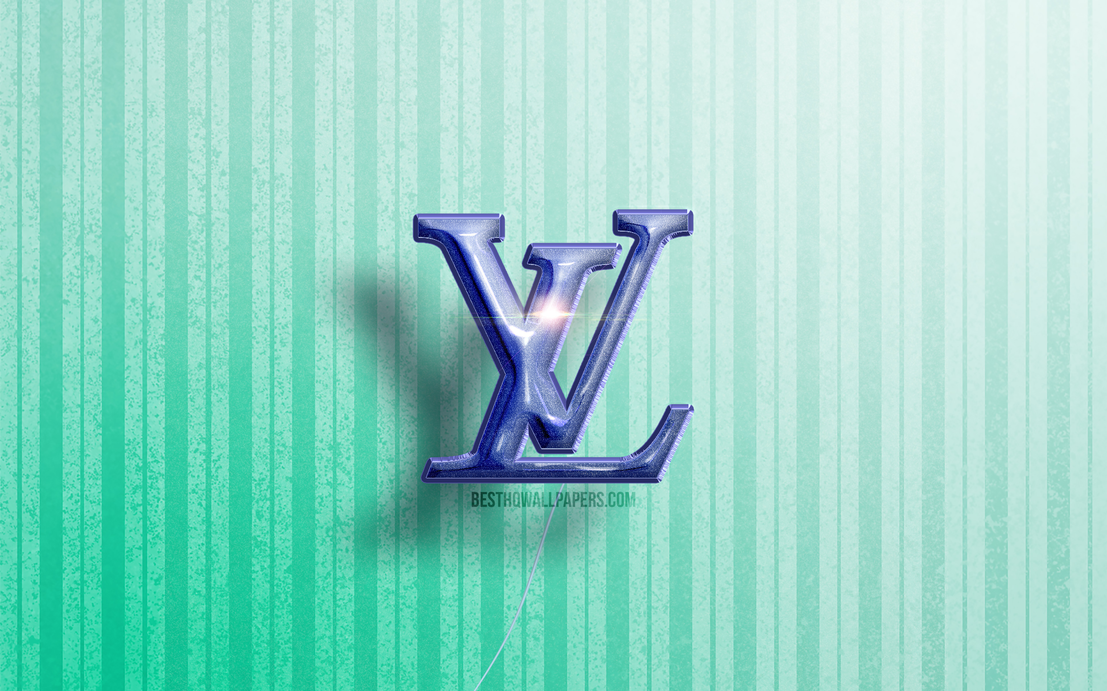 Download wallpapers Louis Vuitton dark blue logo, 4k, dark blue