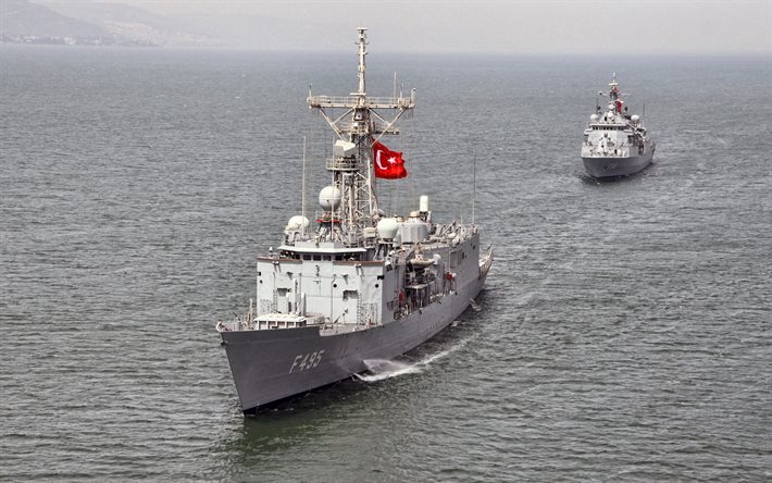 TCG Gediz, F495, turkkilainen ohjus fregatti, Turkin laivasto, F-495, NATO, Turkin lippu, turkkilaiset sotalaivat