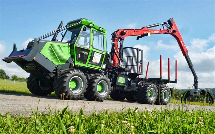 Noe NF160-8R, prairie, manipulateur, tracteurs 2021, tracteur vert, HDR, machines agricoles, agriculture, Noe