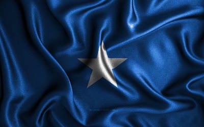 Somali flag, 4k, silk wavy flags, African countries, national symbols, Flag of Somalia, fabric flags, Somalia flag, 3D art, Somalia, Africa, Somalia 3D flag