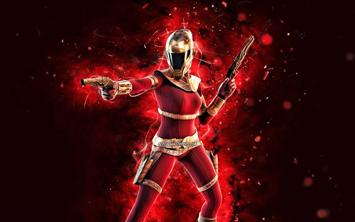Zorii Bliss, 4k, luzes de n&#233;on vermelhas, Fortnite Battle Royale, personagens Fortnite, Pele Zorii Bliss, Fortnite, Zorii Bliss Fortnite