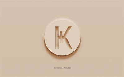 Karbowanecロゴ, 茶色の漆喰の背景, Karbowanec3dロゴ, 仮想通貨, Karbowanecエンブレム, 3Dアート, Karbowanec