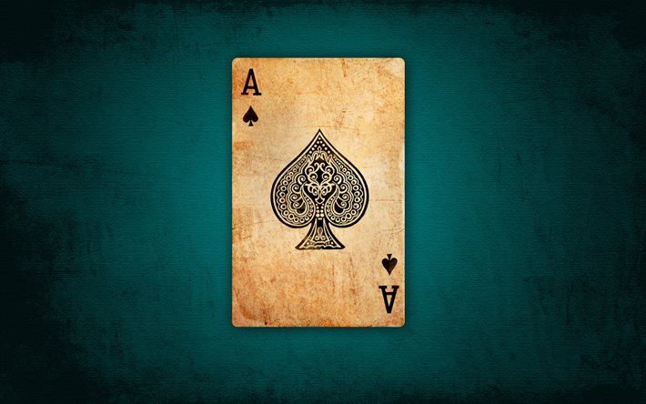 Ma&#231;a ası, oyun masası, poker kavramları, ma&#231;a ası ile arka plan, oyun kartları, Spadille kartı