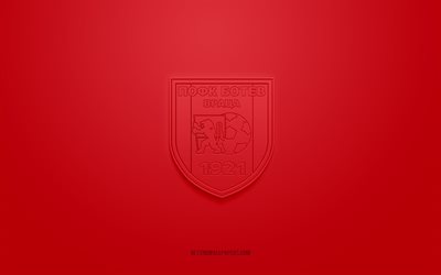 POFC Botev Vratsa, kreativ 3D-logotyp, r&#246;d bakgrund, Bulgarian First League, 3d-emblem, Bulgariens fotbollslag, Bulgarien, 3d-konst, Parva liga, fotboll, POFC Botev Vratsa 3d-logotyp