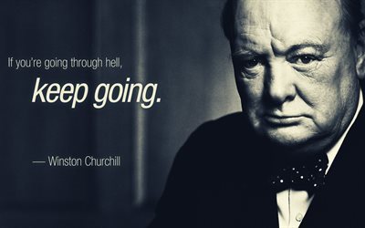 Quotes, Winston Churchill, portrait, quotes of great people