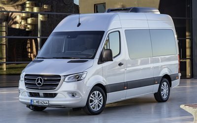Mercedes-Benz Sprinter, 4k, 2018 bussar, passagerare buss, nya Sprinter, Mercedes