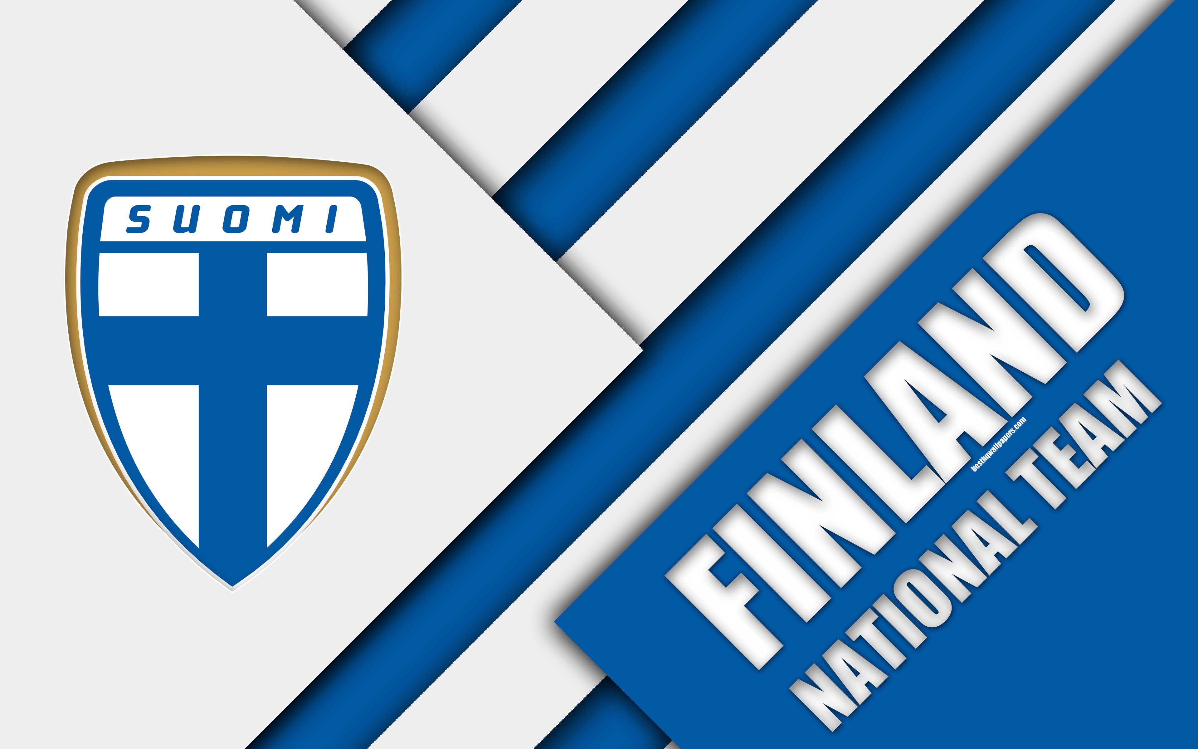 Download wallpapers Finland national football team, 4k, emblem ...