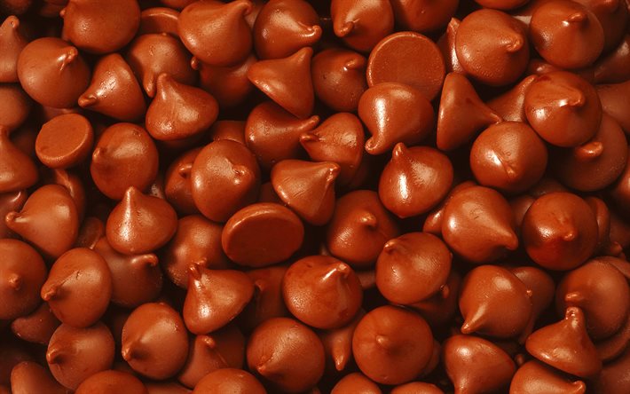 bonbons au chocolat &#224; la texture, 4k, des bonbons, des bonbons au chocolat, les bonbons, les textures, macro, fond avec des bonbons