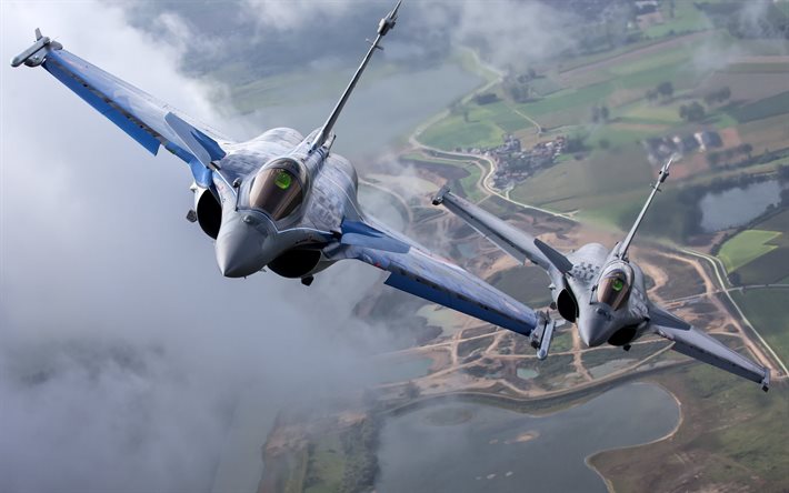داسو رافال, مقاتل مقاتل, اثنين من الطائرات المقاتلة, الطائرات المقاتلة, سلاح الجو الفرنسي, طائرة عسكرية