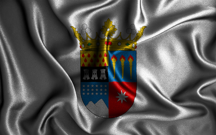bandera de nuble, 4k, banderas onduladas de seda, regiones chilenas, banderas de tela, arte 3d, nuble, regiones de chile, bandera de nuble 3d, chile