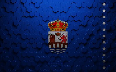 Flag of Ourense, honeycomb art, Ourense hexagons flag, Ourense 3d hexagons art, Ourense flag