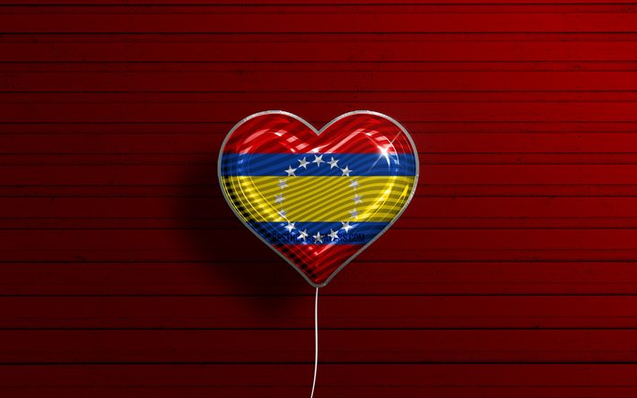 amo a loja, 4k, globos realistas, fondo rojo de madera, d&#237;a de loja, provincias ecuatorianas, bandera de loja, ecuador, globo con bandera, provincias de ecuador, loja