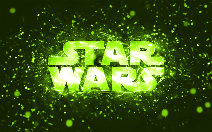 star wars limon logosu, 4k, limon neon ışıkları, yaratıcı, limon soyut arka plan, star wars logosu, markalar, star wars