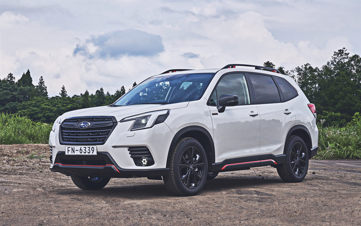 4k, subaru forester sport e-boxer, hdr, 2022 bilar, stadsjeepar, 2022 subaru forester, offroad, japanska bilar, subaru