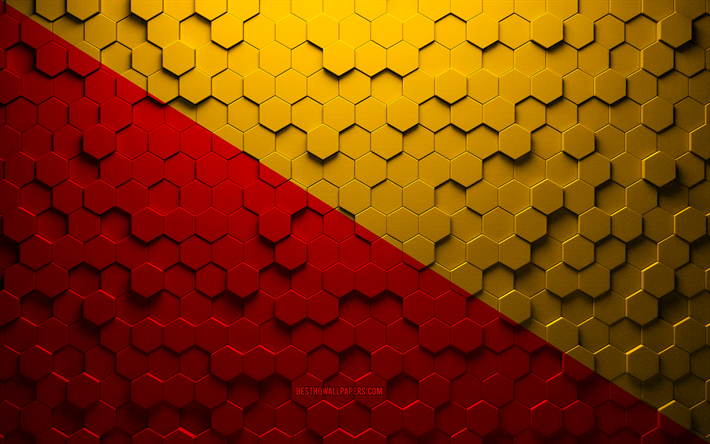 drapeau de palerme, art en nid d abeille, drapeau des hexagones de palerme, art des hexagones 3d de palerme