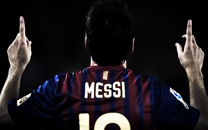 レオMessi, 4k, 目標, サッカー星, リーガ, Lionel Messi, FCバルセロナ
