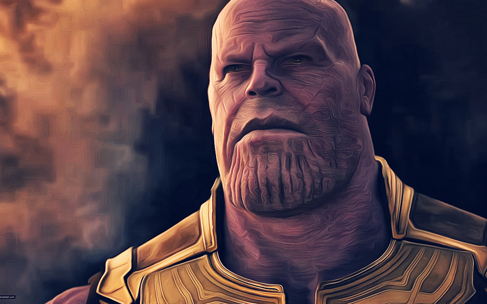 Thanos, fan art, 2018 movie, superheroes, Avengers Infinity War, Dave Bautista