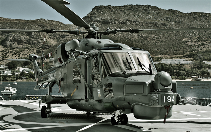 Westland Super Lynx 300, 4k, HDR, Sydafrikanska Marinen, milit&#228;r helikopter, Republiken Sydafrika, Sydafrikanska Flygvapnet, SAAF, Super Lynx
