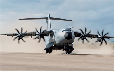 Airbus A400M Atlas, military aircraft, UK Air Force, cargo plane, Airbus
