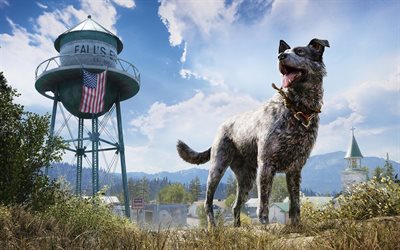 Far cry 5, Boomer, el perro, el scout, arte, juegos nuevos, cartel, compa&#241;ero de perro