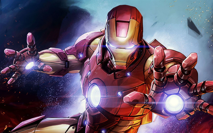 Iron Man, galaxy, superhj&#228;ltar, fan art, DC Comics, IronMan