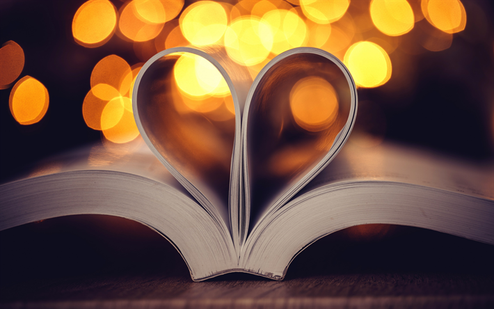 cuore creativo, pagine di libri, la carta, l&#39;amore per la lettura, libro