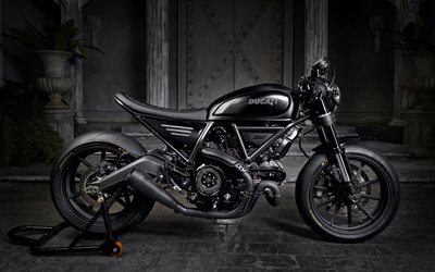 Ducati Scrambler, 2018 moto, moto custom, nera Scrambler, Ducati