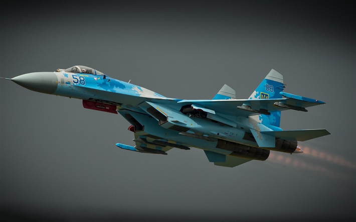 Su-27, Flanker-B, Sukhoi Su-27P1M, Ukrainian fighter, Air Force of Ukraine, combat aviation, coat of arms of Ukraine
