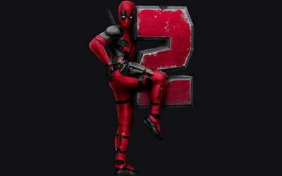 4k, Deadpool 2, 2018 film, logotyp, superhj&#228;ltar, Deadpool