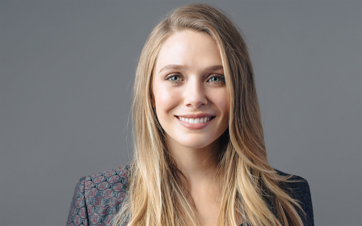 Download Wallpapers Elizabeth Olsen Smile Face Portrait American Actress Photoshoot 